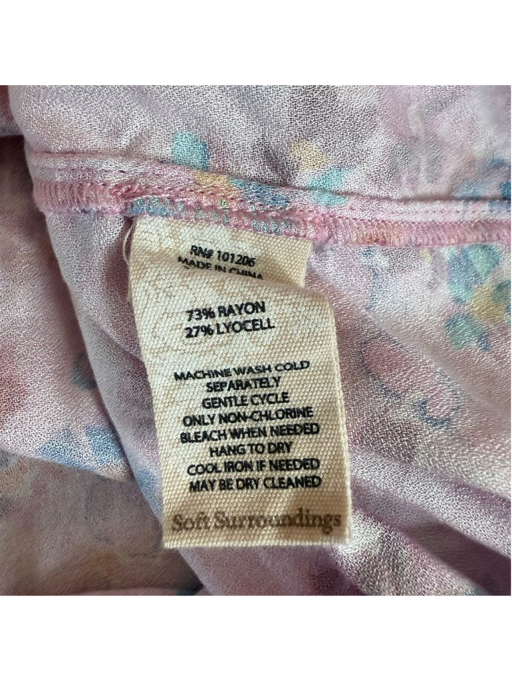 Soft Surroundings Brialla Pink Floral Blouse Top - size XL - Picture 5 of 8